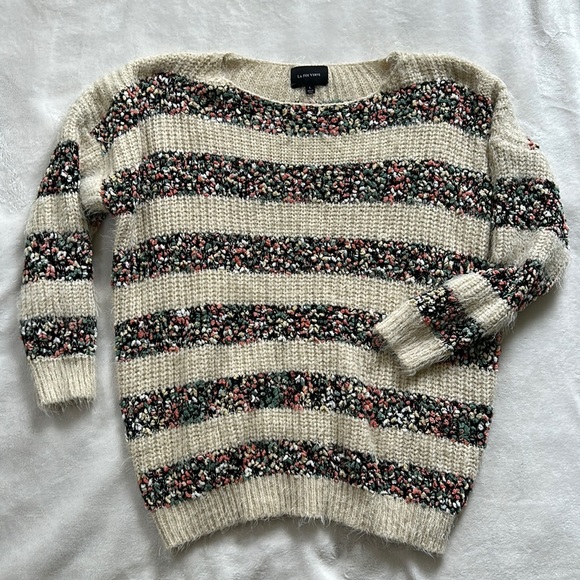 La Fée Verte Anthropologie Striped Cozy Sweater Size Large - Picture 2 of 4
